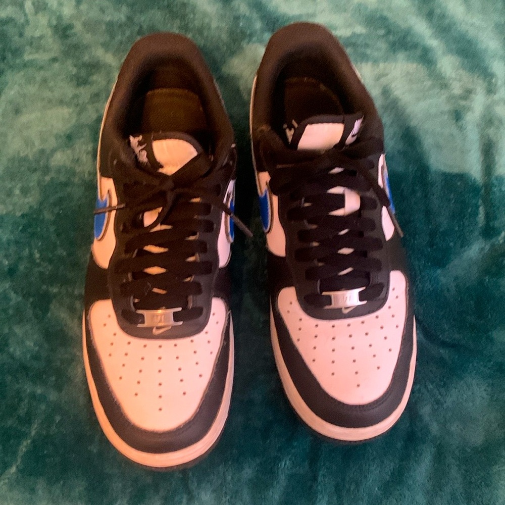 Custom Black and white airforce 1s